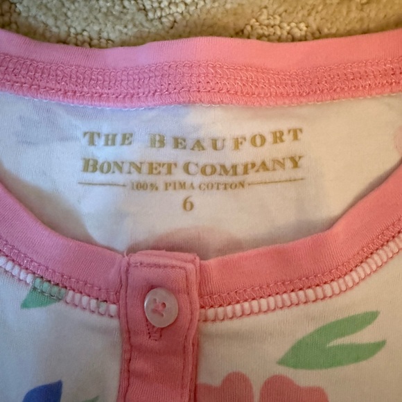 The Beaufort Bonnet Company Floral Pajama Set with Pink Trim - Picture 4 of 4